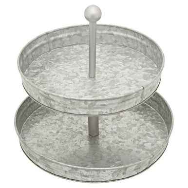 Drummond Two Tier Galvanised Steel Cake Stand