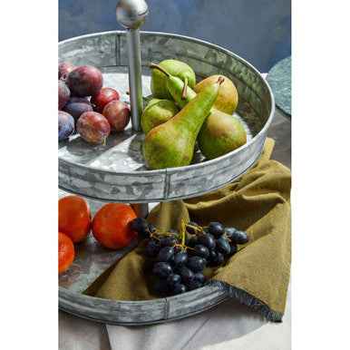 Drummond Two Tier Galvanised Steel Cake Stand