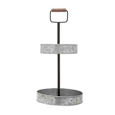 Drummond Two Tier Galvanised Steel Cake Stand With Handle