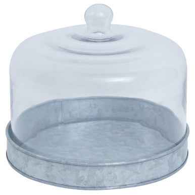 Drummond Galvanised Steel Cake Plate With Glass Cover