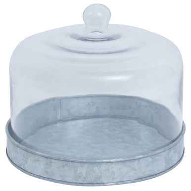 Drummond Galvanised Steel Cake Plate With Glass Cover