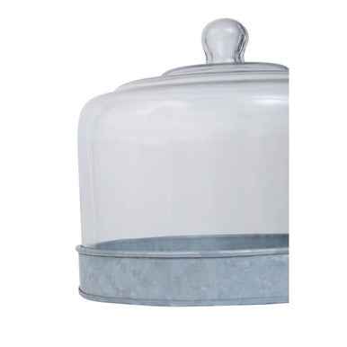 Drummond Galvanised Steel Cake Plate With Glass Cover