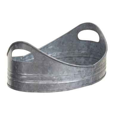 Drummond Set Of Two Galvanised Steel Oval Trays