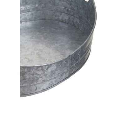 Drummond Set Of Two Galvanised Steel Oval Trays