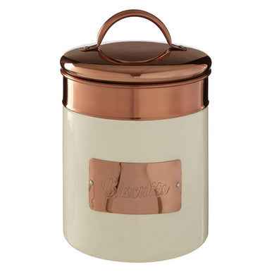 Prescott Cream And Copper Biscuit Canister