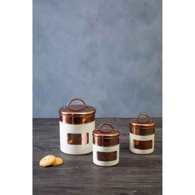 Prescott Cream And Copper Biscuit Canister