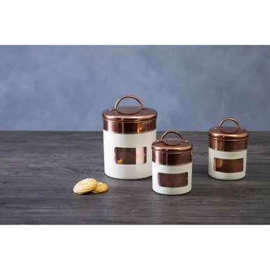 Prescott Cream And Copper Biscuit Canister