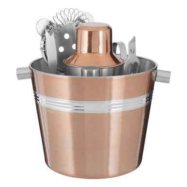 7Pc Bar Set With Rose Gold Finish