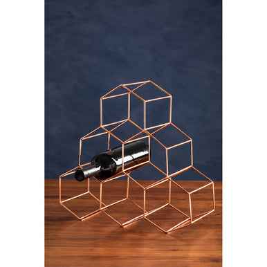 Vertex 6 Bottle Copper Finish Wine Rack