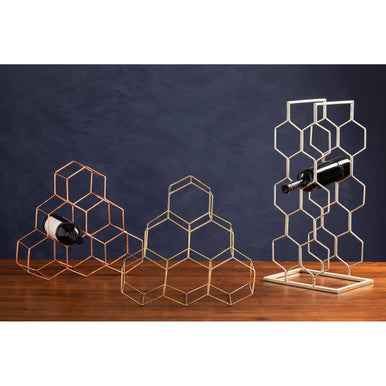 Vertex 6 Bottle Gold Finish Wine Rack
