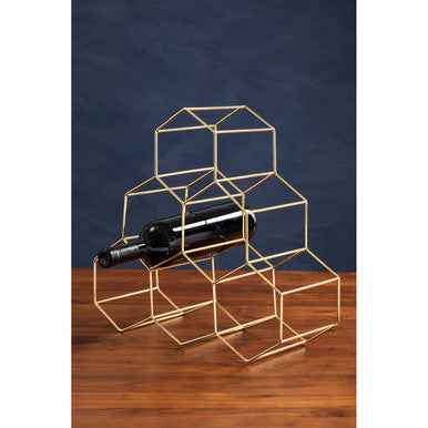 Vertex 6 Bottle Gold Finish Wine Rack