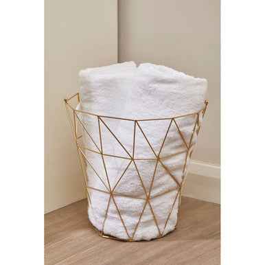 Vertex Gold Finish Tall Storage Basket