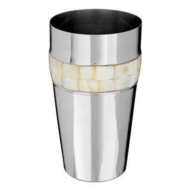 Silver Cocktail Shaker With Mother Of Pearl Inlay