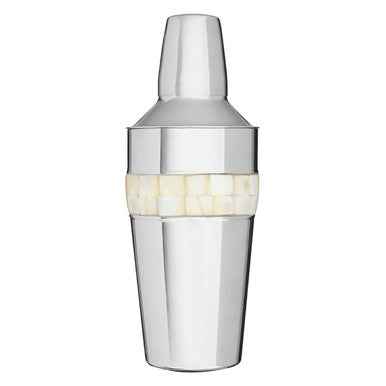 Silver Cocktail Shaker With Mother Of Pearl Inlay