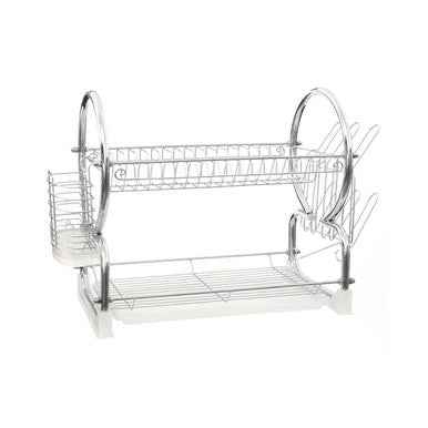 Laurie 2 Tier Dish Drainer With White Plastic Tray