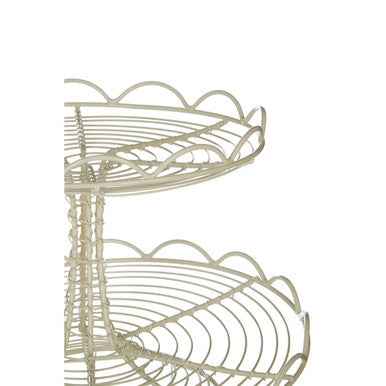 2 Tier Cream Wire Cake Stand