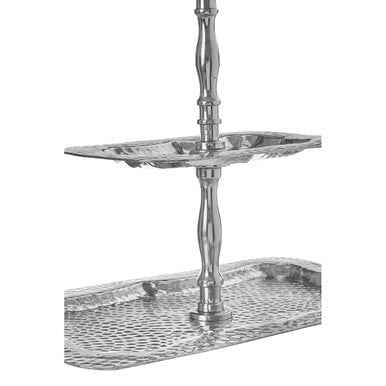 Bailey 2 Tier Hammered Aluminium Cake Stand