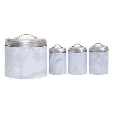 Easton 4 Piece Marble Effect Kitchen Storage Set