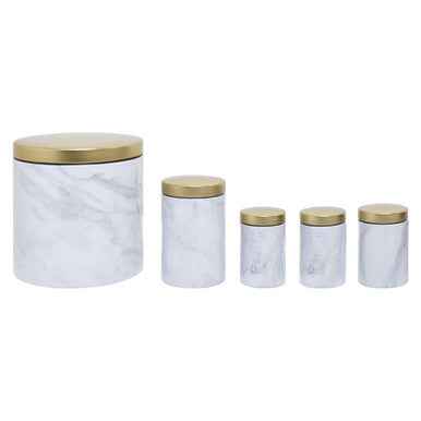 Easton 5 Piece Kitchen Storage Set In Marble Effect