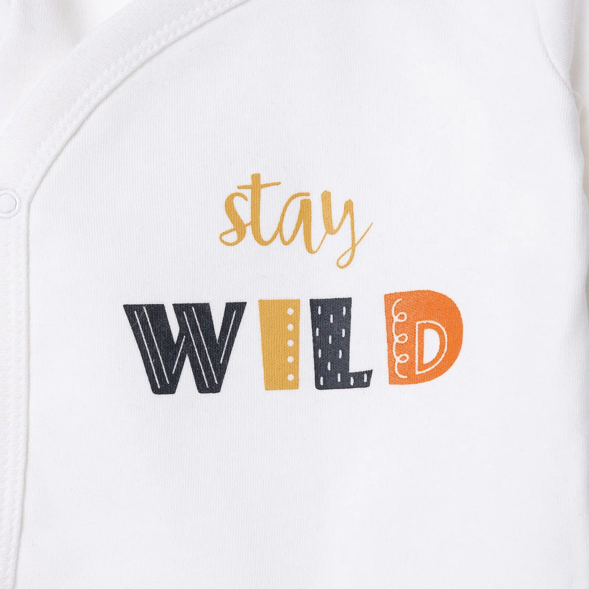 HelloBaby "Stay Wild" Slogan Baby Bodysuit & Footed Bottoms Set (Newborn to 9 Months)