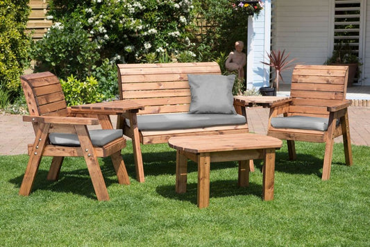 Charles Taylor Trading Four Seater Multi Set With Grey Cushion Brown