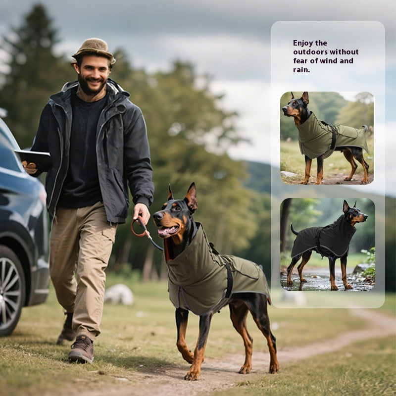 Dog Shell Jacket Waterproof And Rainproof Dual-use Clothes Large Pet Trench Coat