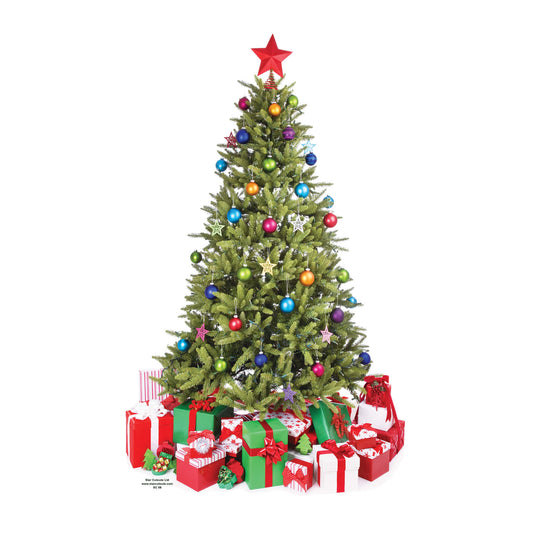 SC058 Small Christmas Tree Cardboard Cut Out Height 88cm