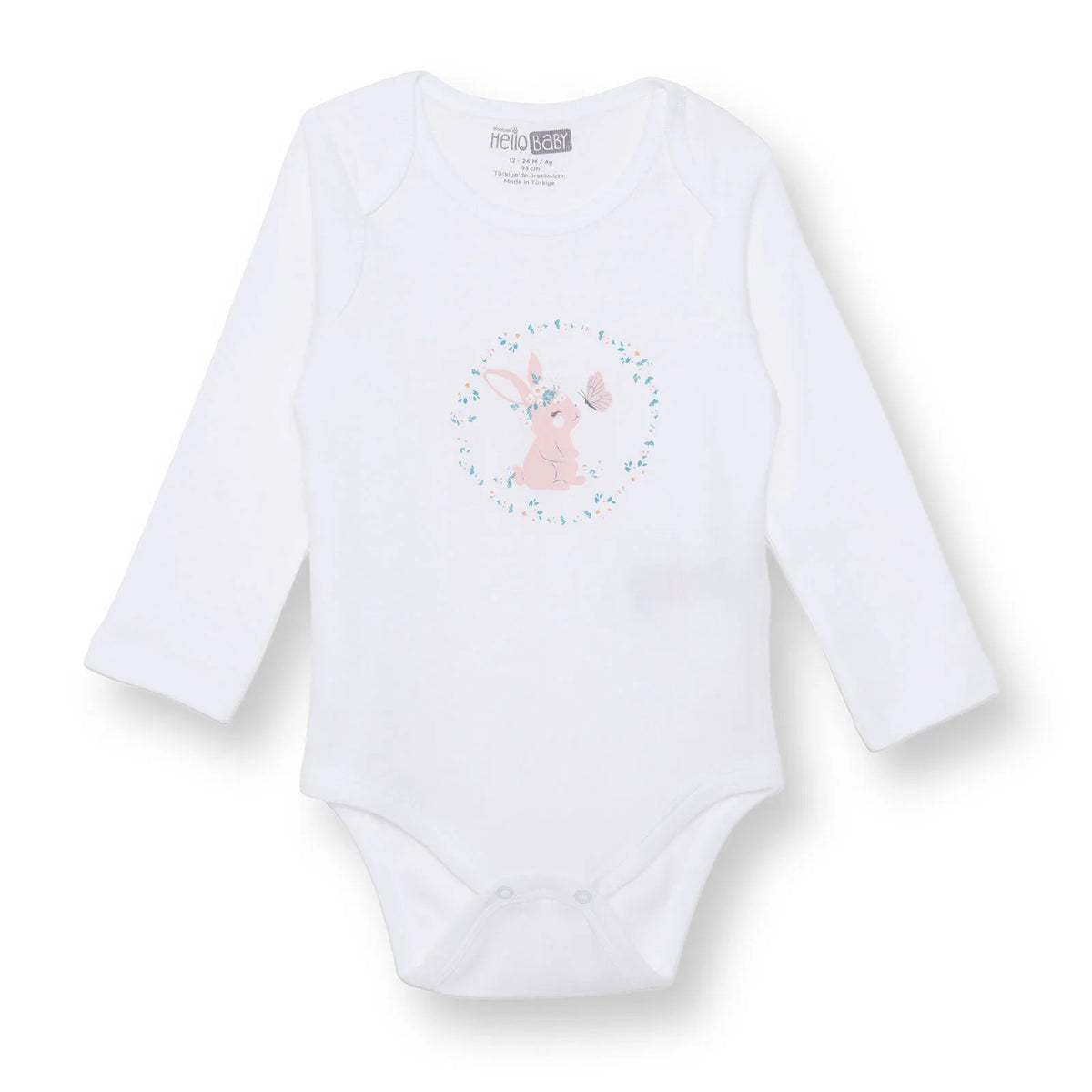 HelloBaby Envelope Neck Long Sleeve Baby Bodysuit (1-3 Months to 2-3 Years)