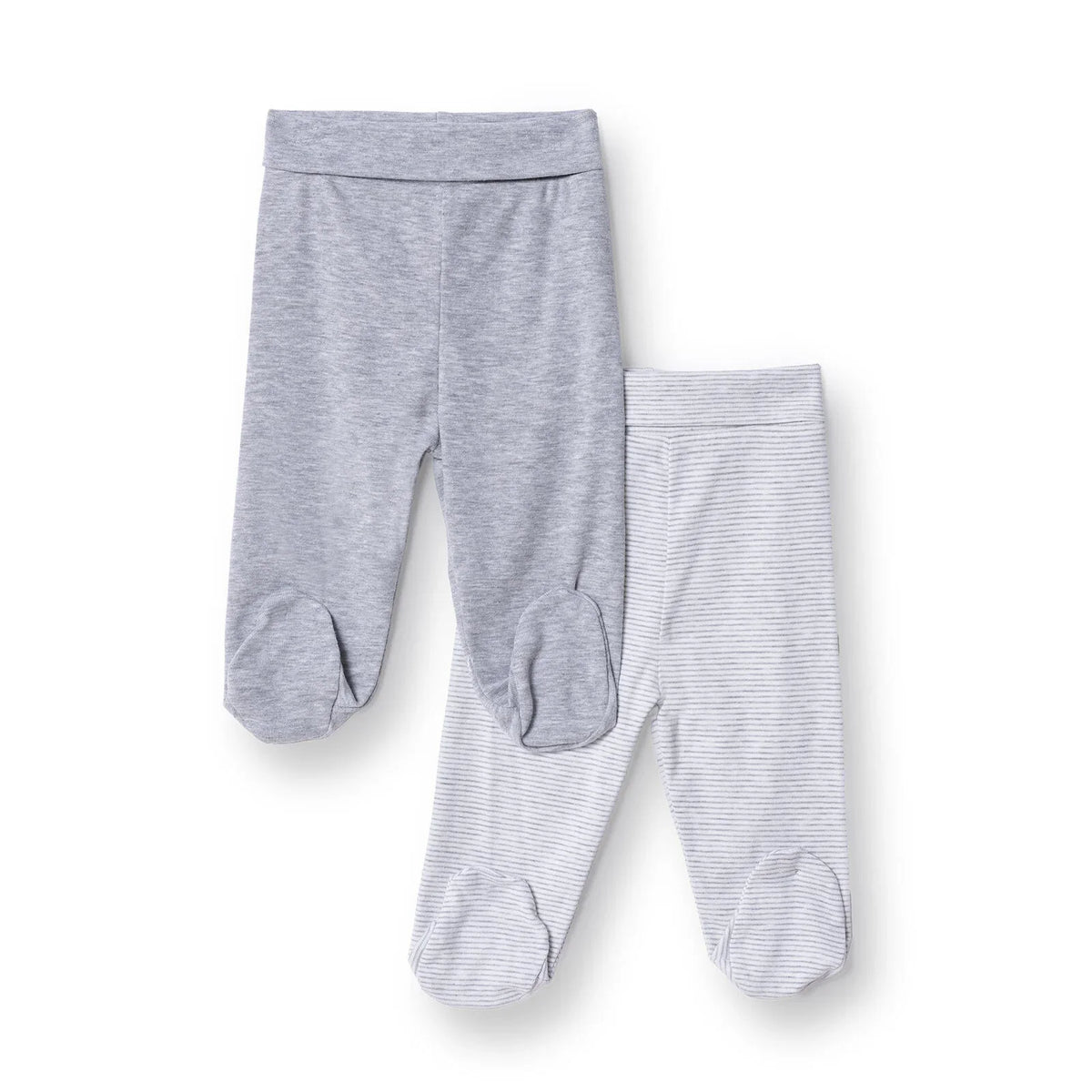 HelloBaby 2 Pack Ribbed Footed Baby Bottoms (Newborn to 9 Months)
