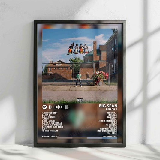 Big Sean "Detroit 2" Album Cover Poster - with Complete Tracklist