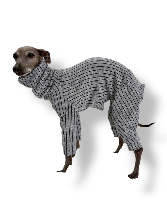 Knit Jersey Suit - Grey Stripe