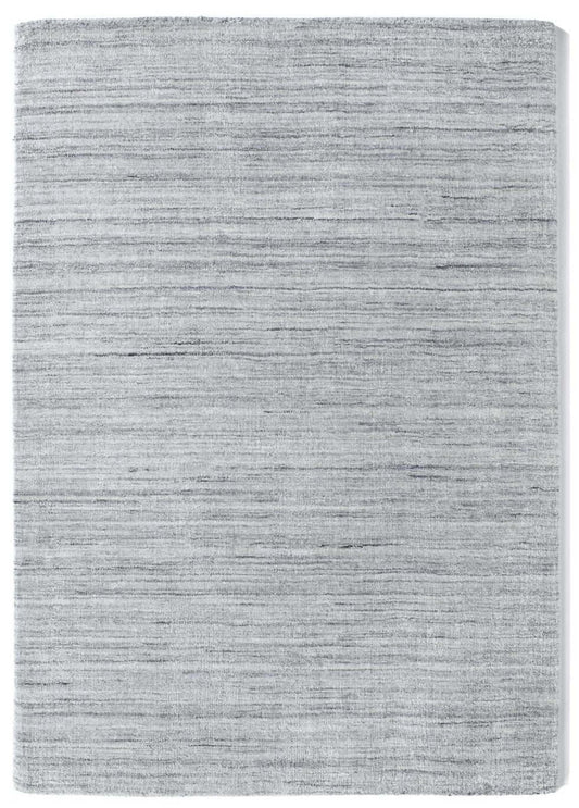 Fine Stripes Silver Grey Wool Rug