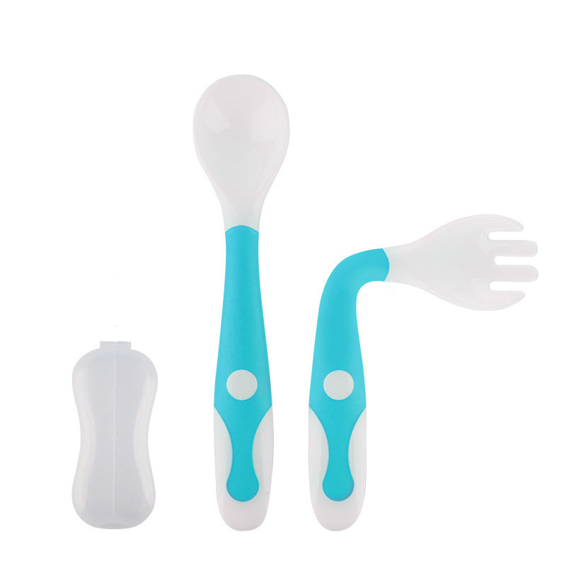 BabbCare Curved Baby Spoon Fork Set - BPA-Free Ergonomic Toddler Utensils