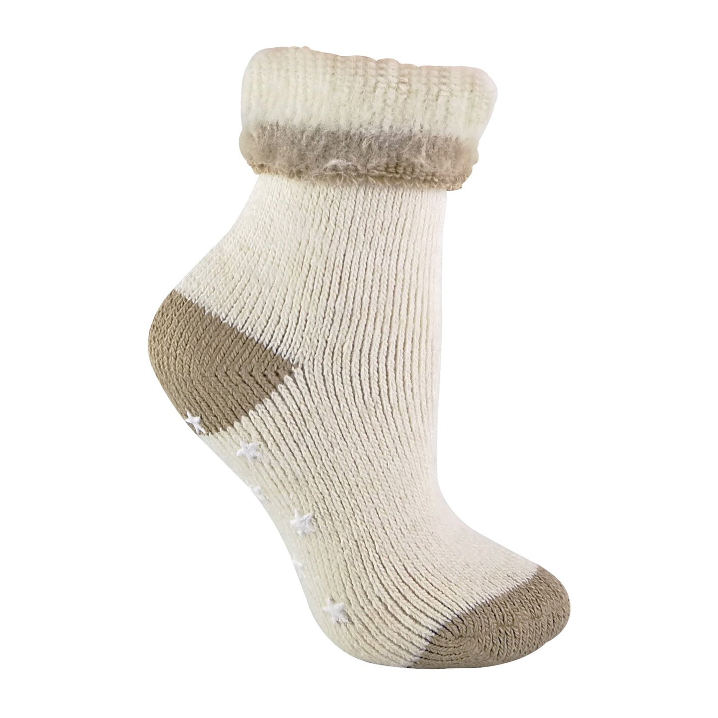 1 Pack Ladies Alpaca Wool Slipper Bed Socks with Star Grips
