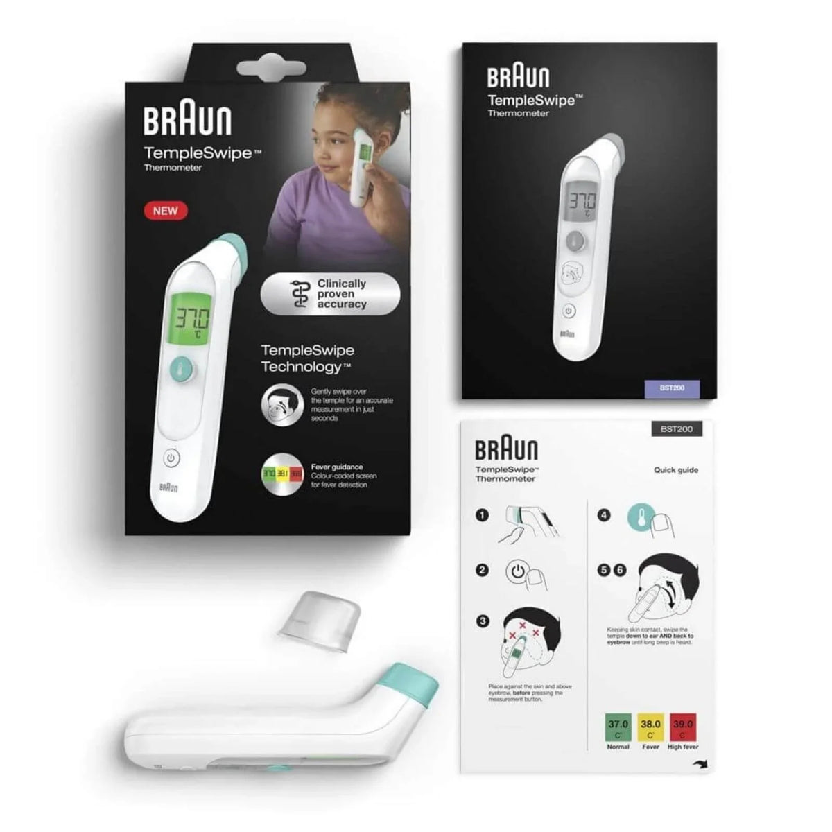 Braun BST200 TempleSwipe Forehead Thermometer