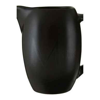 Black Text Milk Jug