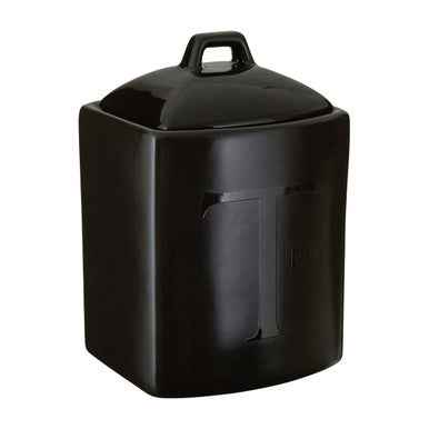 Black Text Tea Jar
