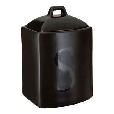 Black Text Sugar Jar