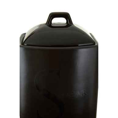 Black Text Sugar Jar