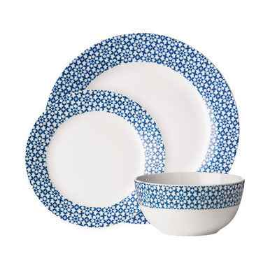 Avie Casablanca 12 Piece Blue Dinner Set Mob