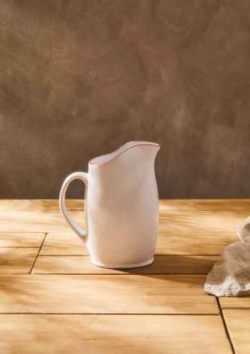 Calisto Terracotta White Glazed Pitcher