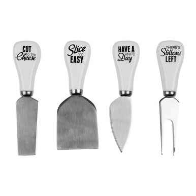 Pun And Games Set Of 4 Cheese Knives