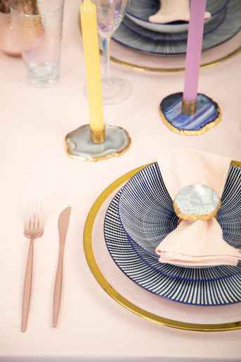 Maya 12 Piece Blue And White Dinner Set