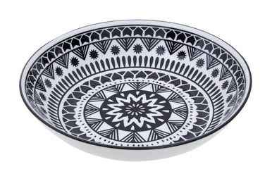 Maya 12 Piece Black And White Dinner Set