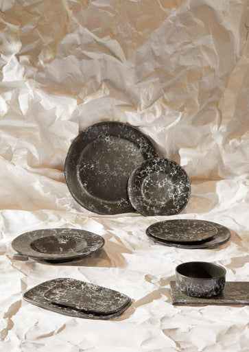 Hygge Black Marble Effect Pizza Plate