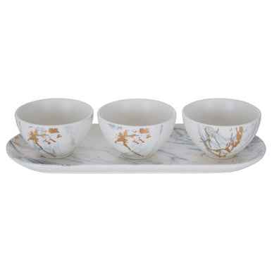 Marble Luxe Dip Bowls With Tray Set