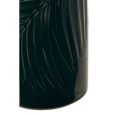 Bali Dark Green Medium Storage Jar with Bamboo Lid