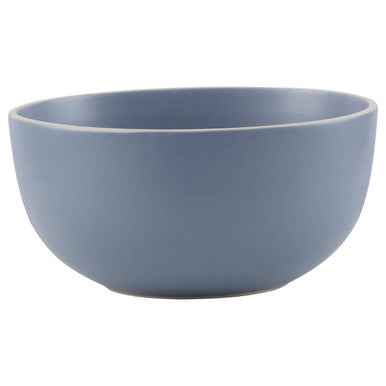 Elmira Twelve Piece Blue Stoneware Dinner Set With Grey Rim