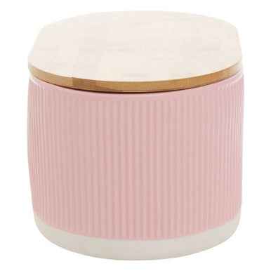 Geome Pink Bread Bin In Stoneware