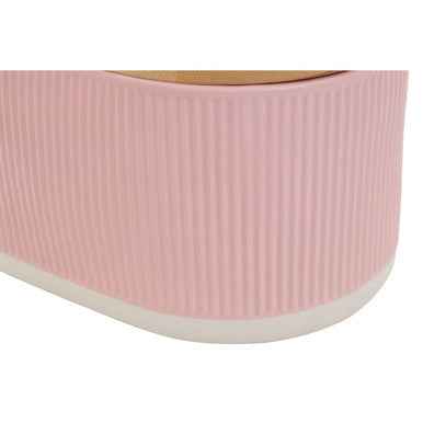 Geome Pink Bread Bin In Stoneware